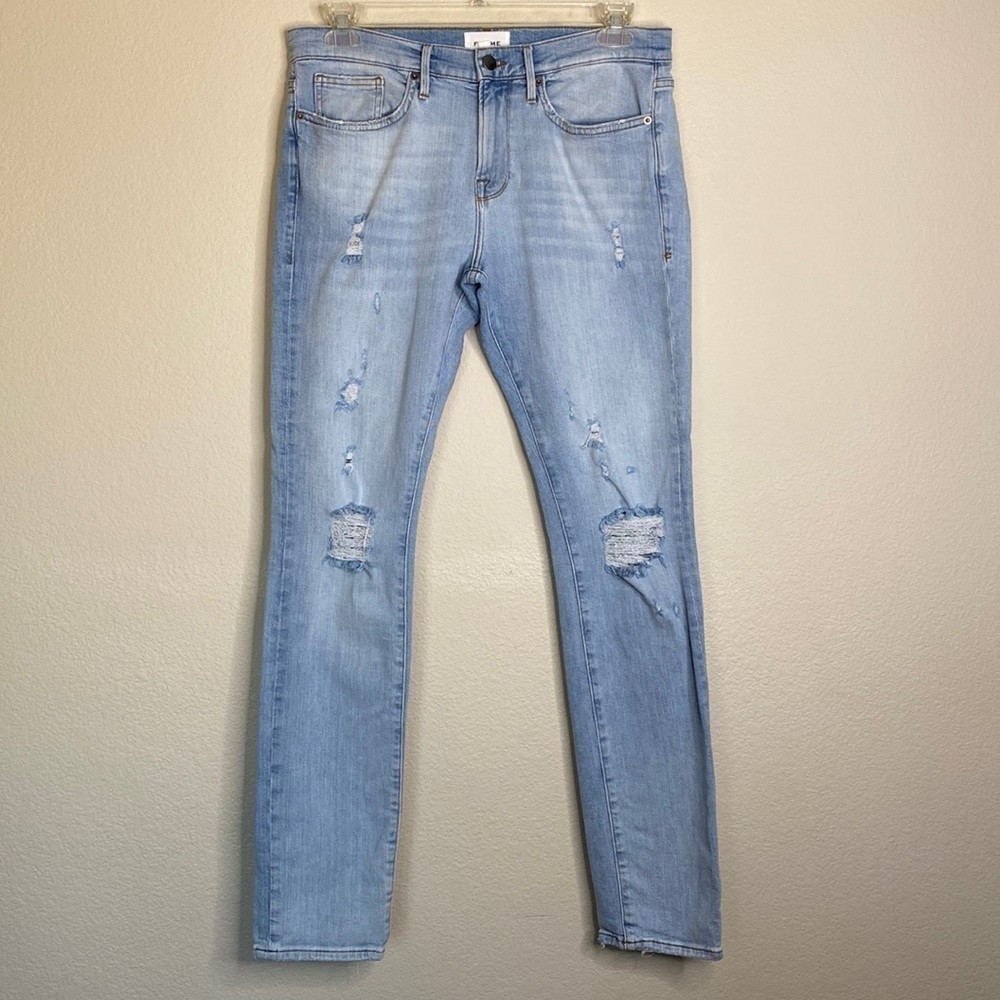 Frame L’Homme skinny jeans women’s 32 blue distressed